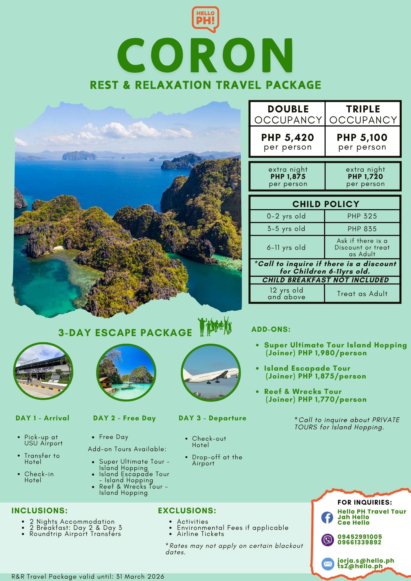 Coron R&R 2025 Hello PH
