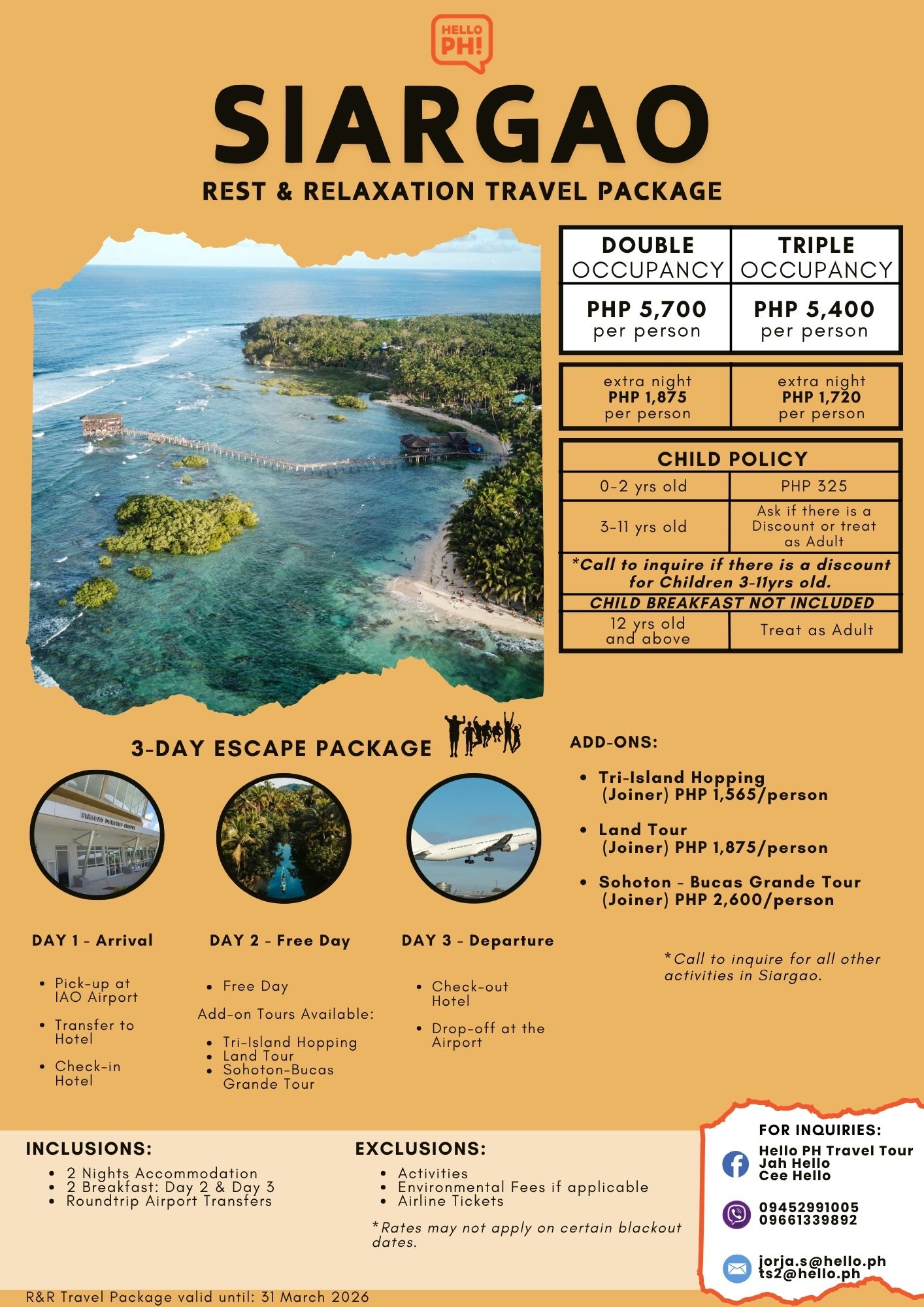 Siargao R&R 2025 Hello PH